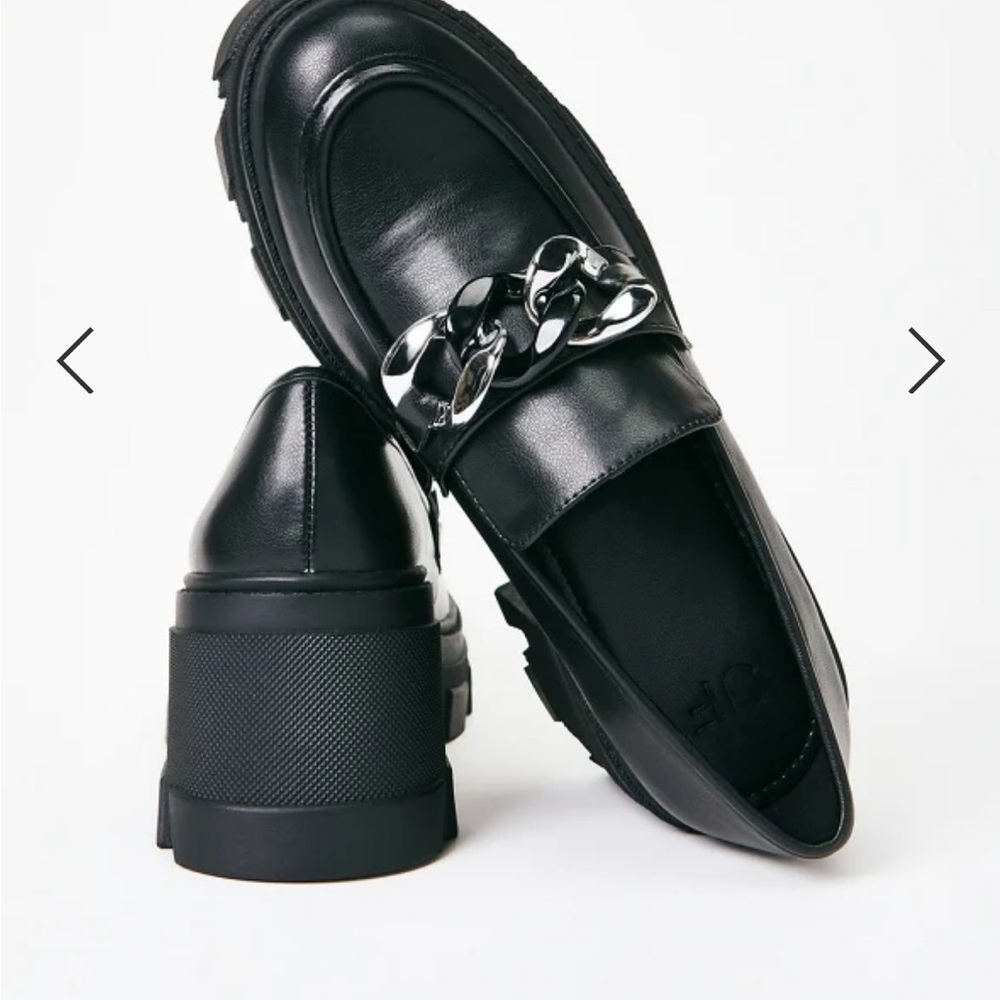 JustFab Drew Lug Sole Loafer Black Size 8.5 - Picture 2 of 9